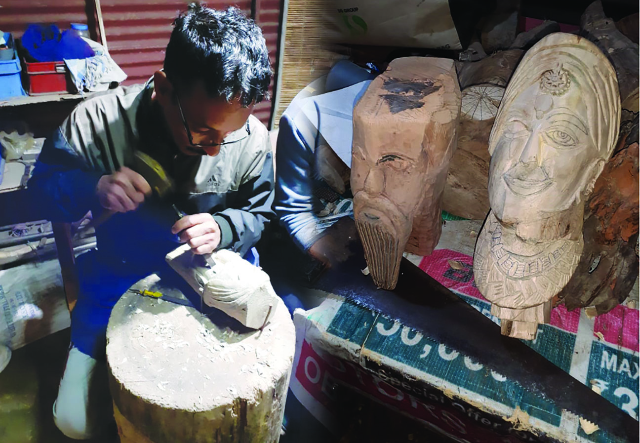 कलाकार का जज्बा, 26 साल बाद फिर से लकड़ी की मूर्तियां तराशने में जुटा