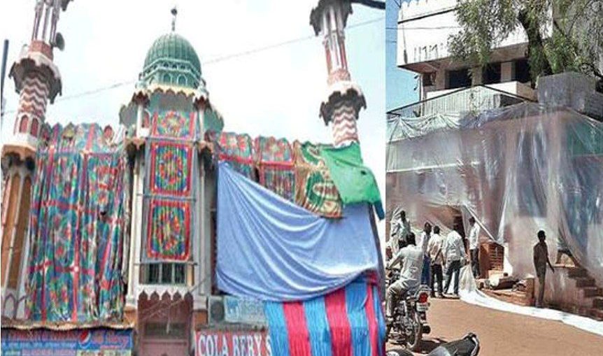 अलीगढ़ में पुलिस ने मस्जिद को तिरपाल ढंकवाया, बताई ये वजह