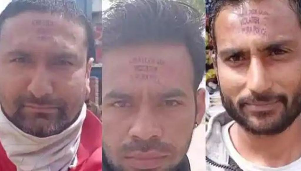 वाराणसी में लॉकडाउन का उल्लंघन करने वालों को पकड़ पुलिस लगा रही मुहर